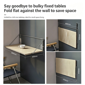 Foldable Hide Working Study Table Floating Hang Laptop Home <strong>Office</strong> Apartment Computer Down Writing Fold Up Out <strong>Desk</strong> Wall Mounted - Product Image 3