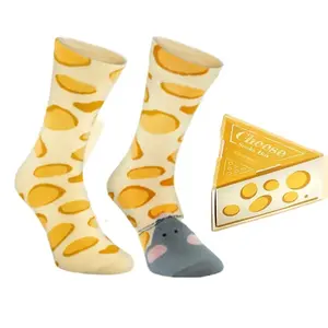Chaussettes de gâteau au fromage personnalisées de haute qualité chaussettes cadeaux en coton chaussettes drôles