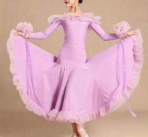 Leotardo de Baile Latino de Alta Calidad <span class=keywords><strong>con</strong></span> Falda, Conjunto de Vestido de Malla para Baile de Salón, <span class=keywords><strong>Tango</strong></span>, Samba, Estilo Gran Swing, Vestidos de Vals para Niñas - Product Image 4