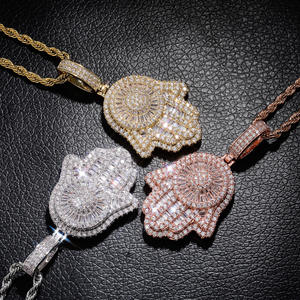 2019 Barang Baru Liontin Tangan Ice Out Hip Hop Berlian Hamsa Bling Bling Liontin - Product Image 2