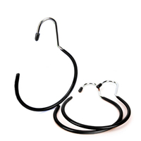 Cintres longs en forme d'anneau pour foulard, support de rangement multifonctions pour serviettes en aluminium, antidérapant, enduit de PVC et en métal