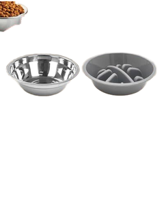 Tempat makan hewan peliharaan, tinggi dapat diatur Stainless Steel mangkuk makanan lambat perlindungan leher ditinggikan mangkuk ganda berdiri 4L kotak Solid mangkuk anjing kucing - Product Image 3
