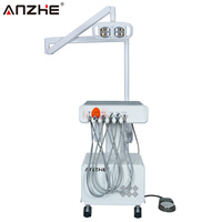 Unidad Dental Portátil con Lámpara LED, Unidad Dental Móvil con Lámpara LED y Compresor de Aire Silencioso Integrado para Clínica