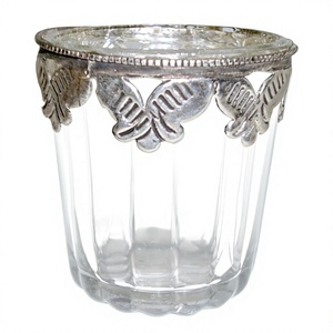 ตกแต่งโต๊ะคลาสสิก Tea Light ที่ขายดีที่สุดกระจกตกแต่งและทองเหลือง Votive - Product Image 1