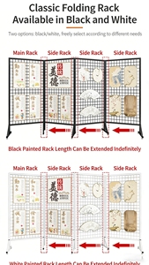 Panel de Exhibición de Rejilla Resistente, Hierro Forjado Pintado, Alambre de 3.5mm de Grosor, Bisagras Plegables para Exposiciones de Arte y Comercios - Product Image 4