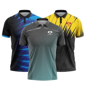 Nouveauté polo de sport imprimé personnalisé pour hommes, chemise de pickleball en polyester respirante à séchage rapide - Product Image 1