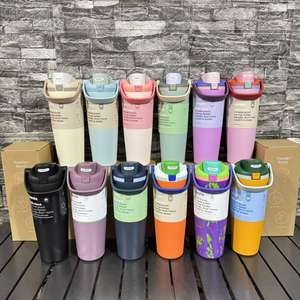 Vaso aislado de acero inoxidable de 30 oz, retención de temperatura de larga duración, tapa con correa de transporte. - Product Image 3