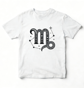 T-shirt da uomo personalizzata 100% cotone a maniche corte, comoda, oversize, casual, con stampa serigrafica grafica zodiaco Capricorno - Product Image 1