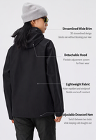 Veste imperméable coupe-vent pour homme et femme, veste de randonnée respirante à capuche, coupe-vent pour la randonnée et le camping