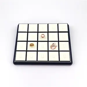 High-end Ring jewelry custom display tray white jewellery shops luxury tray of Leather