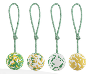 Giocattolo interattivo della palla di rimbalzo del cane di gomma con la palla del giocattolo di addestramento del cane dell'animale domestico della corda per il giocattolo aggressivo di masticazione del cane - Product Image 1