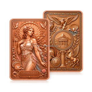 Lingote de Cobre Puro 999 Antiguo, Juego de Lingotes Metálicos de Dioses Griegos, Zeus, Atenea, Ares, Pegaso, 5oz, Cobre Fino en Relieve, Barra Coleccionable - Product Image 2