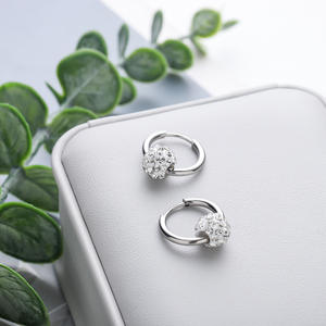 Boucles d'oreilles boule pour femmes avec diamants, luxe léger, sens, clips élégants, bijoux d'oreille haut de gamme polyvalents exquis, niche - Product Image 4