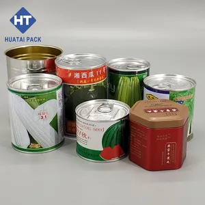 With Lid For Vegetable Seeds Packaging High Quality Empty Easy Open End Open Top Tin Can