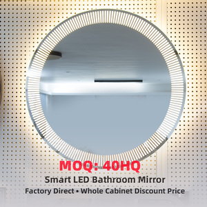 Miroir de salle de bain intelligent LED OEM anti-buée mural pour projets immobiliers, hôtels, commandes en conteneurs, approvisionnement - Product Image 1