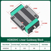 Rail de guidage linéaire HGH HGW 15 20 25 30 CC CA, bloc coulissant pour charge lourde CNC