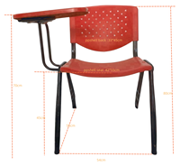 Chaise de formation avec tablette d'écriture et porte-livres pour salle de classe et salle de conférence