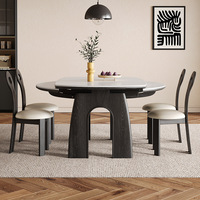 Ensemble table et chaises de salle à manger en bois massif de style nordique, mobilier intégré pour salon et maison, style rustique moderne