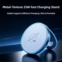 Pengisi Daya Nirkabel Magnetik 25W Baru, Terbuat dari Paduan Aluminium dengan Dudukan Lipat, Dudukan Pengisian Cepat Portabel Kompatibel dengan iPhone
