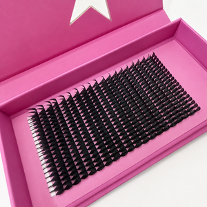 Super Black Anime Spike Lash 0.03 0.05 0.07 Wimpernverlängerung mit individuellem Logo, vorgefertigte Fächerwimpern-Trays - Product Image 1