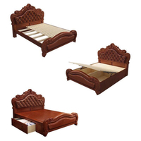 Lit double moderne en cuir véritable italien avec tête de lit pour villa, chambre à coucher, meubles King Size