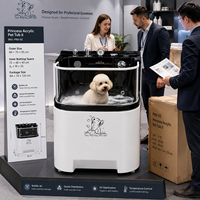 Baignoire de toilettage pour chien en verre et acrylique conforme aux normes ROHS et FDA, baignoire SPA pour animaux de compagnie à micro-bulles intelligentes pour clinique vétérinaire
