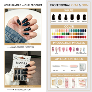 <span class=keywords><strong>Uñas</strong></span> Postizas con Diseño de Conejito y Estrella, Impresas con UV, <span class=keywords><strong>Uñas</strong></span> <span class=keywords><strong>Negras</strong></span> Cuadradas Cortas y Brillantes, <span class=keywords><strong>Uñas</strong></span> <span class=keywords><strong>Acrílicas</strong></span> Reutilizables - Product Image 3
