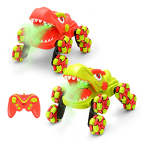 Voiture télécommandée dinosaure RC 2,4 GHz à 8 roues, 11 canaux, nouvelle voiture de cascade, jouet d'escalade, rotation à 360° avec son de simulation, vente en gros