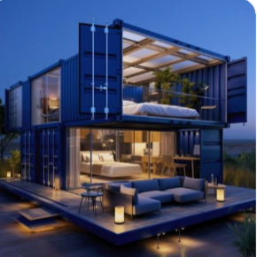 בתים ניידים יוקרתיים בהתאמה אישית, ידידותיים לסביבה, דו-קומתיים, בית יוקרה מכולות מוכנות להרכבה, מלונות, בית קפה - Product Image 2