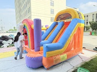 GOLDEN ART BC-529 Château gonflable extérieur personnalisé en forme d'arc-en-ciel, trampoline gonflable, maison de saut à obstacles en PVC