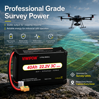 Paket Baterai Semi Solid 40000mAh 22.2V 6S 5C Langsung dari Pabrik, Tingkat Pengosongan Tinggi untuk Drone Multirotor UAV Pemetaan/Pertanian
