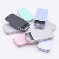 Boîte en fer blanc rectangulaire vide avec couvercle coulissant pour bonbons à la menthe et parfum solide