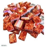 Set Mahjong Lipat Mewah Amerika 160 Ubin Akrilik Premium Pola Bunga 4-Lapisan Tas Jinjing Kristal OEM Grosir