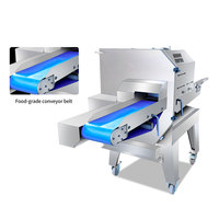Trancheuse à viande cuite entièrement automatique en acier inoxydable avec lames réglables et amovibles - Portable