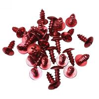 Vis autotaraudeuses colorées en alliage d'aluminium et nylon 5x12mm pour coques, patchs, motos et scooters