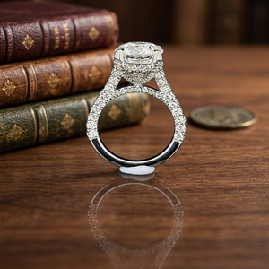 Anillo de Boda de Plata 925 con Baño de Oro Blanco, Diamante Cultivado en Laboratorio de 3.01 Quilates E VVS2, Certificado IGI, Elegante Pieza de Joyería para Fiesta de Compromiso - Product Image 1