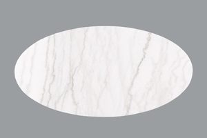 Table basse moderne avec plateau en marbre, base en plinthe dorée, finition noire, blanche et dorée, meuble décoratif pour salon - Product Image 5