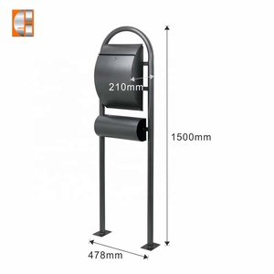 Custom Galvanized Steel Outdoor Freestanding Mailbox <strong>Post</strong> <strong>Box</strong> <strong>for</strong> Outdoor <strong>Home</strong> or Garden Use Mailbox Letter <strong>Box</strong> - Product Image 2