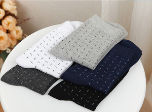 5 أزواج أزياء رياضية شريط مخصص للرجال رجال الأعمال الأسود طاقم عالية الجودة الرجال الجوارب الرجال القطن اللباس الجوارب - Product Image 5