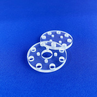 Disco de Sílice Fundida Resistente a Altas Temperaturas, Placa de Vidrio Óptico de Cuarzo UV con Orificio