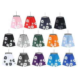 Pantaloncini in <span class=keywords><strong>denim</strong></span> stampati in cotone a maniche corte casual da <span class=keywords><strong>uomo</strong></span> con elastico in vita, ideali per il dropshipping di brand di moda. - Product Image 1