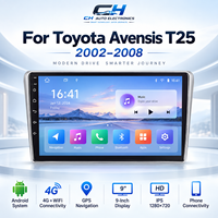 Autoradio Android Carplay pour Toyota Avensis T25 2002-2008, lecteur multimédia 2din, autoradio stéréo, unité principale 9'', navigation GPS