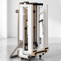 Máquina de Pilates Plegable de Aleación de Aluminio, Equipo de Yoga Profesional Plegable para Entrenamiento en Casa y Almacenamiento que Ahorra Espacio