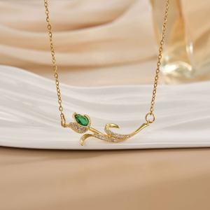 Collar de Lujo con Diseño de Tulipán y Circonitas de Colores Micro Set - Product Image 2