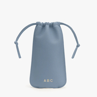 Pochette de voyage mini en cuir PU avec cordon de serrage pour lunettes de soleil, lunettes de vue, lunettes de lecture, doublure douce, logo personnalisé