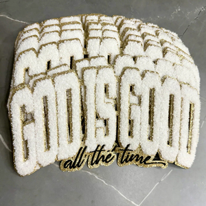 All'ingrosso ciniglia lettere patch di ferro sulla ragazza colorata delle donne della scuola <span class=keywords><strong>grande</strong></span> dio è buona lettera ciniglia toppe per felpe con cappuccio - Product Image 1