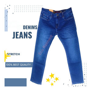 Pantalones vaqueros de cintura media para hombre, Vaqueros suaves de lavado medio OEM, venta al por mayor, ajustados, rectos, informales, de calidad superior, para Otoño/Invierno - Product Image 2