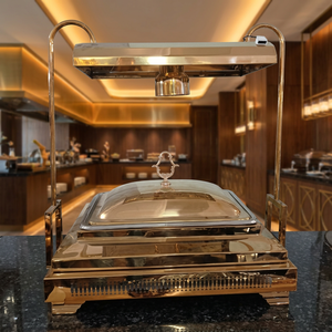 อุปกรณ์ร้านอาหารคุณภาพพรีเมียม 5 ลิตร  ถาดอุ่นอาหารสแตนเลสเกรดอาหาร  วัสดุทองแดงรักษ์โลก สำหรับโรงแรม บุฟเฟ่ต์ - Product Image 2