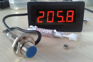 LED <span class=keywords><strong>Digital</strong></span> RPM medidor tacômetro velocímetro com sinal de pulso entrada e proximidade interruptor com função de alarme - Product Image 2