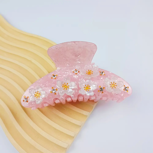 千金优雅碎花发夹大号龟壳PVC发夹女士时尚发饰批发 - Product Image 5